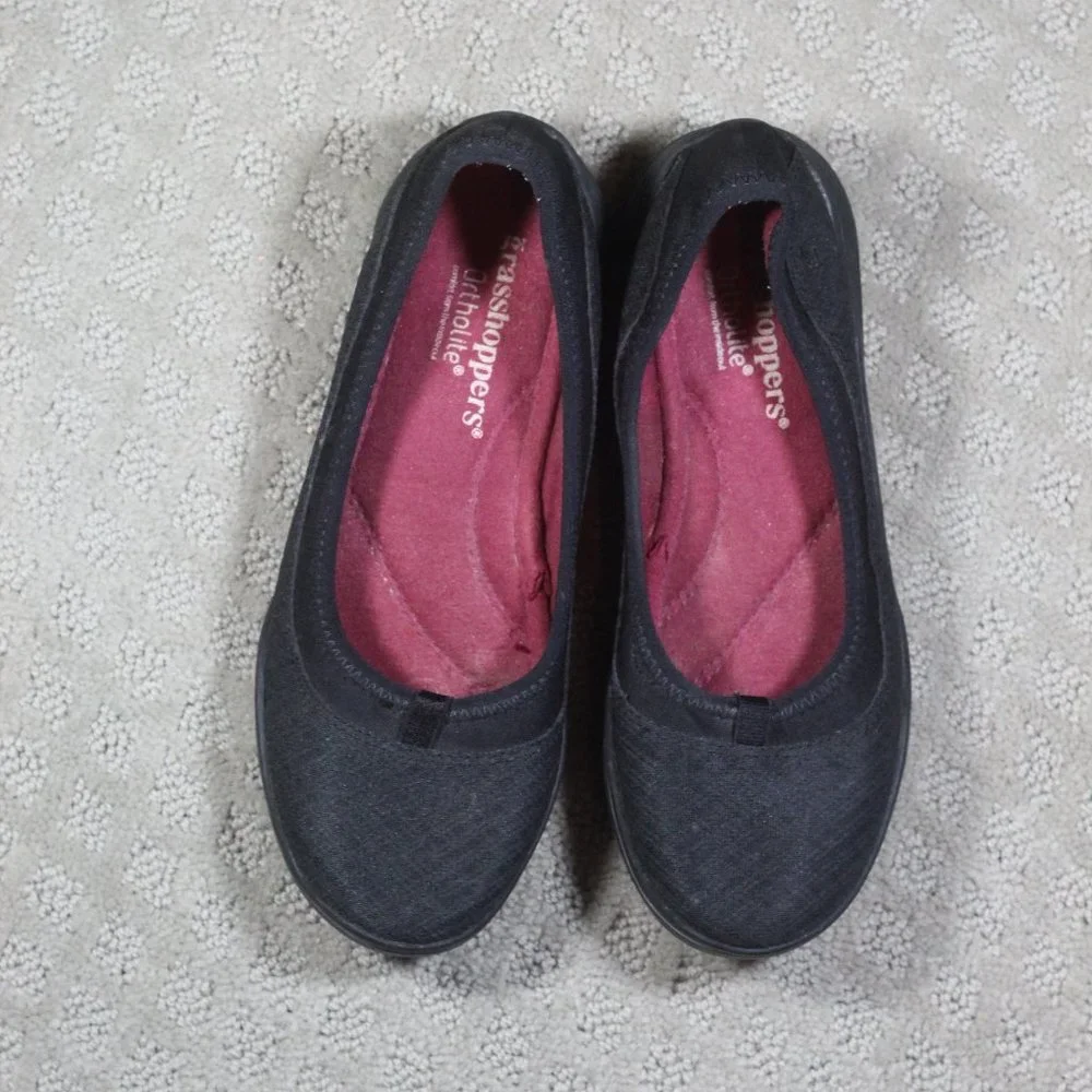 Grasshoppers Size 6 Ortholite Black Slip-On Sneakers